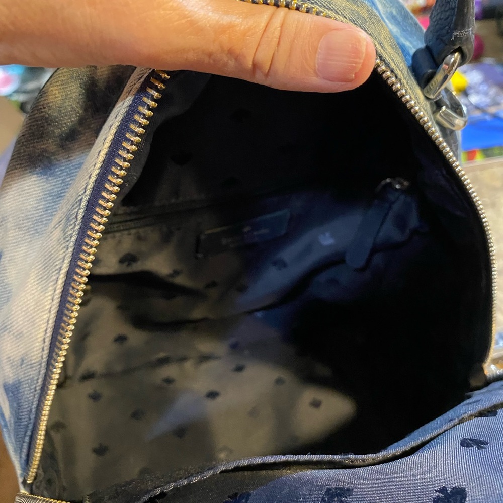 Kate Spade Blue Tie-Dye Denim Backpack - Picture 11 of 12